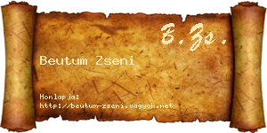 Beutum Zseni névjegykártya